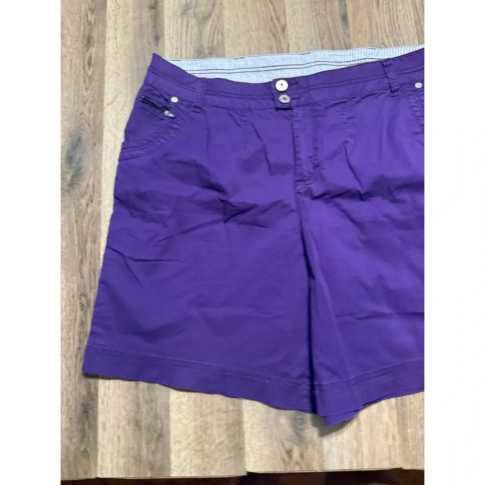 Just My Size Shorts Women Size 20W Purple Crown Jewel Pockets Stretch Casual
